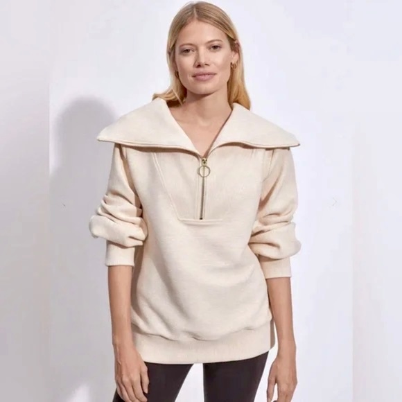 VARLEY Vine Half Zip in Oatmeal Marl - M - Picture 1 of 16